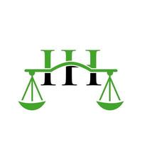 buchstabe ih anwaltskanzlei logo design für anwalt, justiz, rechtsanwalt, legal, anwaltsservice, anwaltskanzlei, skala, anwaltskanzlei, anwaltsunternehmen vektor