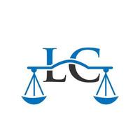 Buchstabe lc Anwaltskanzlei Logo-Design für Anwalt, Justiz, Anwalt, Recht, Anwaltsdienst, Anwaltskanzlei, Waage, Anwaltskanzlei, Anwaltsunternehmen vektor