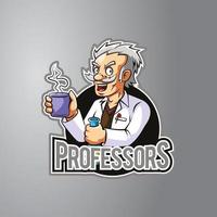 Professor-Illustrationsdesign-Abzeichen vektor