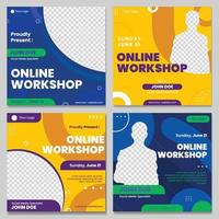 Online-Workshop Social-Media-Beiträge vektor