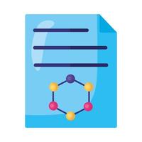 medicinsk dokument med molekyl isolerad ikon vektor