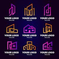 Sammlung von Logos für Bauunternehmen vektor
