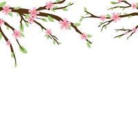 vår sakura gren med rosa blommor. isolerat på vit bakgrund. design för bröllop eller hälsning kort, spara de datum vektor