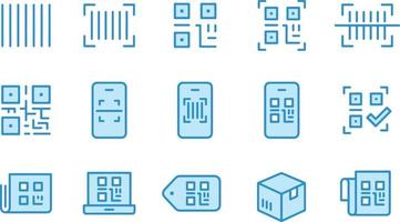 qr-kod och streckkod ikoner vektor design