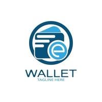 e plånbok logotyp design illustration ikon med en enkel modern begrepp, för elektronisk plånböcker, digital pengar lagring applikationer, digital besparingar, digital pengar transaktioner, vektor