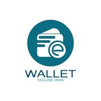 E Wallet Logo Design Illustrationssymbol mit einem einfachen modernen Konzept, für elektronische Geldbörsen, digitale Geldspeicheranwendungen, digitale Einsparungen, digitale Geldtransaktionen, Vektor