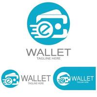 E Wallet Logo Design Illustrationssymbol mit einem einfachen modernen Konzept, für elektronische Geldbörsen, digitale Geldspeicheranwendungen, digitale Einsparungen, digitale Geldtransaktionen, Vektor