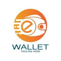 E Wallet Logo Design Illustrationssymbol mit einem einfachen modernen Konzept, für elektronische Geldbörsen, digitale Geldspeicheranwendungen, digitale Einsparungen, digitale Geldtransaktionen, Vektor