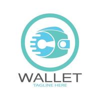 E Wallet Logo Design Illustrationssymbol mit einem einfachen modernen Konzept, für elektronische Geldbörsen, digitale Geldspeicheranwendungen, digitale Einsparungen, digitale Geldtransaktionen, Vektor