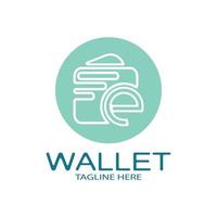 E Wallet Logo Design Illustrationssymbol mit einem einfachen modernen Konzept, für elektronische Geldbörsen, digitale Geldspeicheranwendungen, digitale Einsparungen, digitale Geldtransaktionen, Vektor