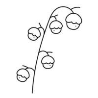Maiglöckchen-Beeren-Doodle. hand gezeichnete umrissvektorillustration. vektor