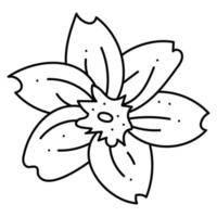 Anemoneiche Blume zweites Gekritzel. hand gezeichnete umrissvektorillustration. vektor