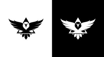 Business-Logo-Monogramm fliegender Adler Schwarz-Weiß-Symbol Illustrationsstil entwirft Vorlagen vektor