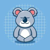 niedlicher koala, der vektorillustration meditiert. flacher Cartoon-Stil. vektor