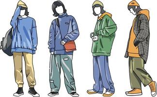 Illustration eines Jungen mit Hut und Pullover Vektor