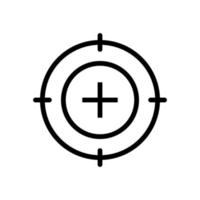Zielfernrohr-Symbollinie isoliert auf weißem Hintergrund. schwarzes, flaches, dünnes Symbol im modernen Umrissstil. Lineares Symbol und bearbeitbarer Strich. einfache und pixelgenaue strichvektorillustration vektor