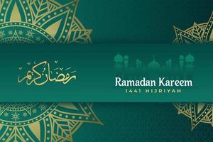 ramadan kareem mit luxuriösem mandala hintergrund premium vektor