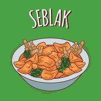 seblak illustration indonesiska mat med tecknad serie stil vektor