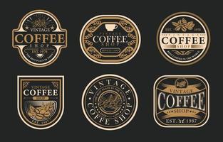 årgång kaffe logotyp uppsättning vektor