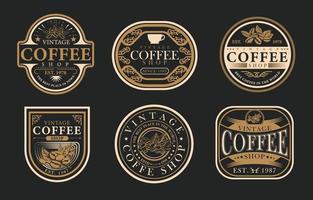 Vintage-Kaffee-Logo-Set vektor