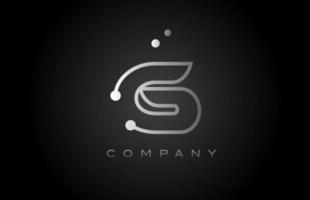 schwarz weiß grau g Punktlinie Alphabet Buchstabe Logo Icon Design. kreative Vorlage für Unternehmen und Unternehmen vektor