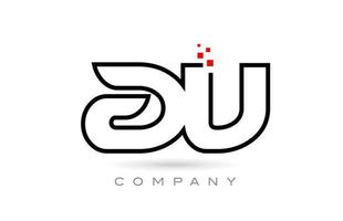 AV ansluten alfabet brev logotyp ikon kombination design med prickar och röd Färg. kreativ mall för företag och företag vektor