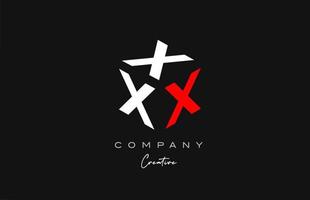x röd vit tre brev kub alfabet brev logotyp ikon design. kreativ mall för företag och företag vektor