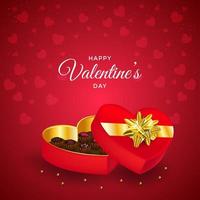 glücklicher Valentinstag mit Schokoladengeschenkhintergrund vektor