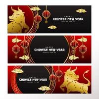 chinesische Neujahrs-Bannersammlung vektor