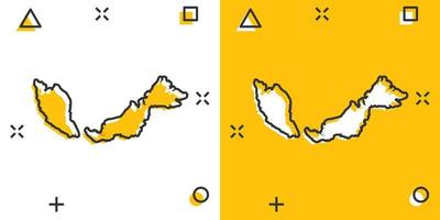 vektor tecknad serie malaysia Karta ikon i komisk stil. malaysia tecken illustration piktogram. kartografi Karta företag stänk effekt begrepp.