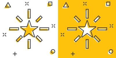 förträfflighet ikon i komisk stil. stjärna band vektor tecknad serie illustration på vit isolerat bakgrund. tilldela medalj företag begrepp stänk effekt.