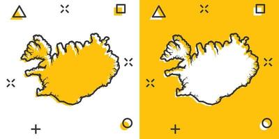 vektor tecknad serie island Karta ikon i komisk stil. island tecken illustration piktogram. kartografi Karta företag stänk effekt begrepp.