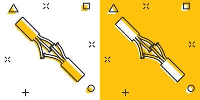 Vektor-Cartoon-Steckerschild-Symbol im Comic-Stil. Netzstecker Zeichen Abbildung Piktogramm. elektrisches kabel business splash effekt konzept. vektor