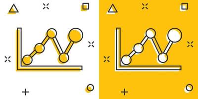 vektor tecknad serie företag Graf ikon i komisk stil. Diagram tecken illustration piktogram. diagram företag stänk effekt begrepp.