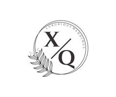 xq initialer brev bröllop monogram logotyper mall, hand dragen modern minimalistisk och blommig mallar för inbjudan kort, spara de datum, elegant identitet. vektor