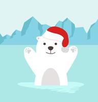 tecknad isbjörn i Arktis vektor