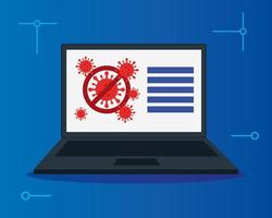 kampanj för stopp 2019 ncov i bärbar dator vektor