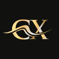 buchstabe cx logo design monogramm geschäfts- und firmenlogo vektor