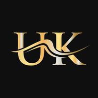 Brief UK Logo Design Vorlage Monogramm Business und Firmenlogo vektor