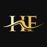 Buchstabe hf Logo Design Monogramm Geschäfts- und Firmenlogo vektor