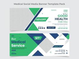 Web-Banner-Design für das medizinische Gesundheitswesen und Cover-Design-Vorlage für soziale Medien vektor