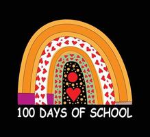 100 Tage Schul-T-Shirt-Design vektor