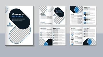 Unternehmensbroschürendesign, modernes Broschürendesign, 8-seitige Broschürenvorlage für Unternehmen, Firmenprofil, Pro-Vektor vektor