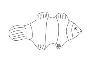 vektor clown fisk klotter illustration. enkel clown fisk klistermärke.