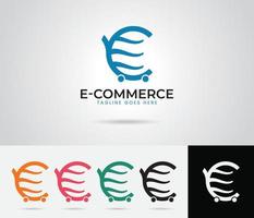 E-Commerce-Logo-Design mit mehreren Farben, Business-Logo-Vektorvorlage vektor