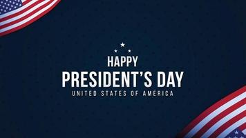 Happy Presidents Day blauer Hintergrund mit Text, Sternen und Nationalflaggen. Banner, Poster, Vektorillustration vektor