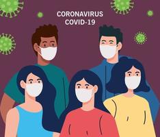 Menschen mit medizinischer Schutzmaske gegen Coronavirus 2019 ncov vektor