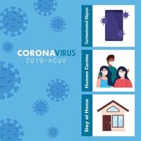 Präventionsmethoden, Coronavirus 2019 ncov Informationen vektor