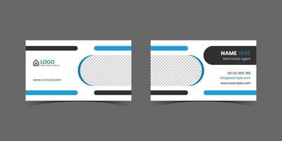 modern kreativ och rena dubbelsidigt företag kort mall. blå, svart, och vit färger kombination. platt design mall. brevpapper design vektor