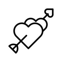 Pfeilsymbol Umriss Stil Valentinstag Illustration Vektorelement und Symbol perfekt. vektor